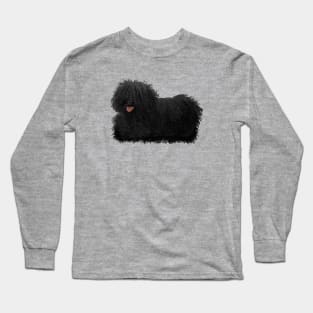 Black sheepdog sticker Long Sleeve T-Shirt